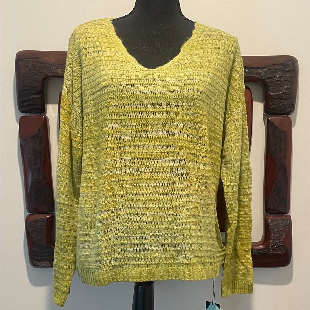 Lime V-Neck Sweater for Women
